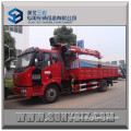 FAW 4x2 5 ton truck mounted with crane truck for sale